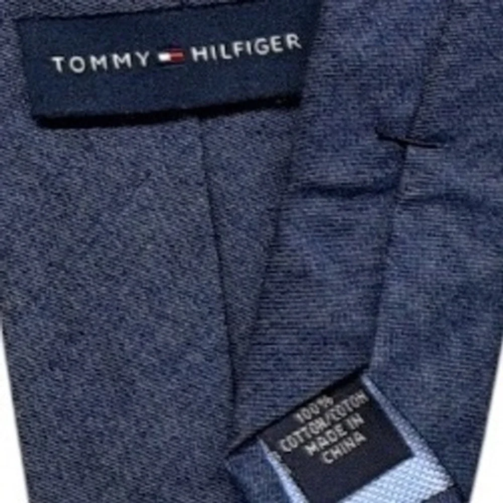 Tommy Hilfiger Mens Necktie Bundle Set of 3 Plaid Geometric Solid Blue Yellow